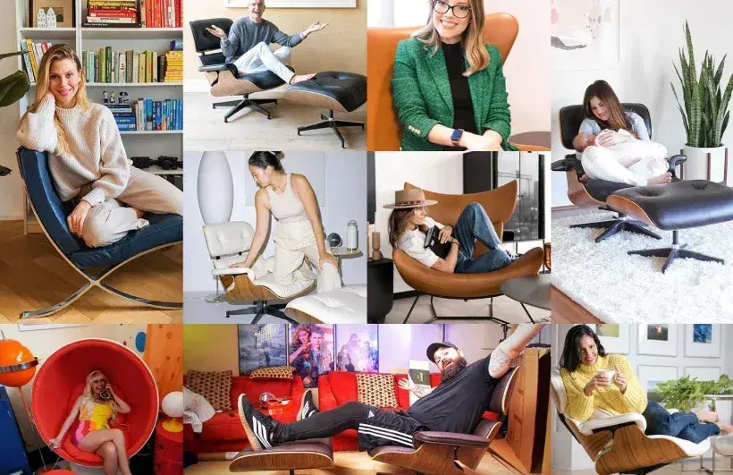 A photo collage of affiliates with Sohnne furniture