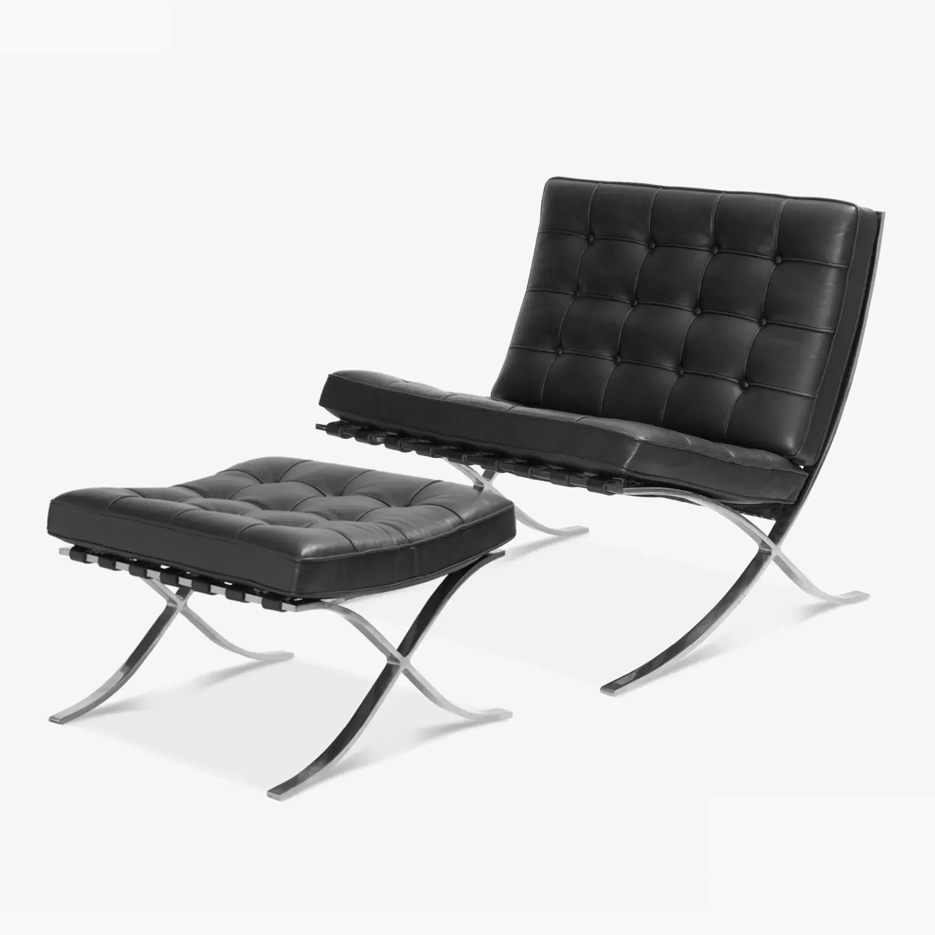 Barcelona Chair with Stool Replica