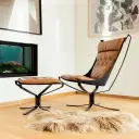 Falcon Chair and Ottoman Replica - View 2