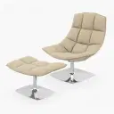 Jehs and Laub Lounge Chair with Ottoman Replica (Pedestal Base) - View 1