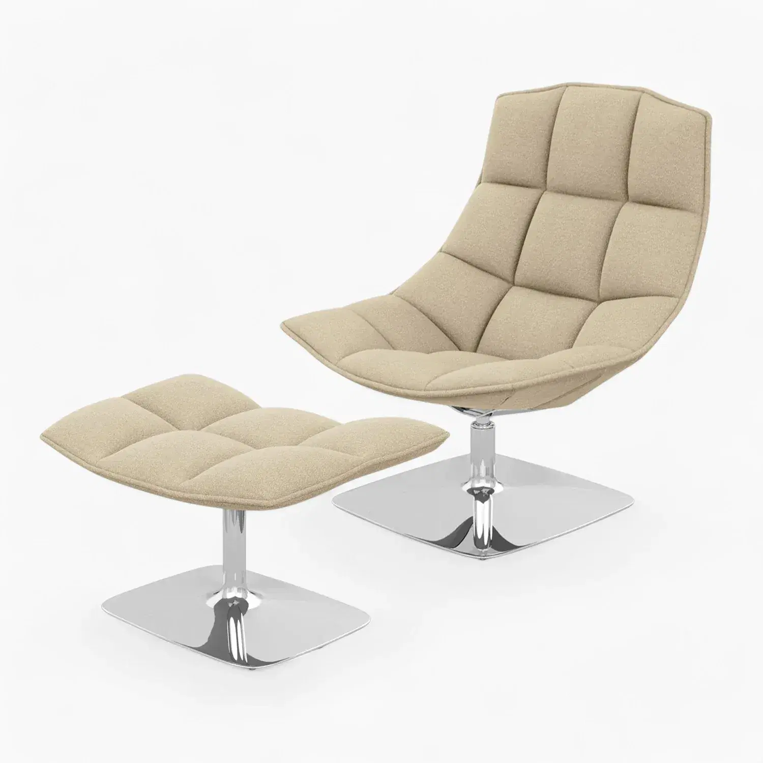 Jehs and Laub Lounge Chair with Ottoman Replica (Pedestal Base)
