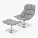 Jehs and Laub Lounge Chair with Ottoman Replica (Pedestal Base) - View 9