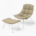 Jehs and Laub Lounge Chair with Ottoman Replica (Wire Base) - View 1