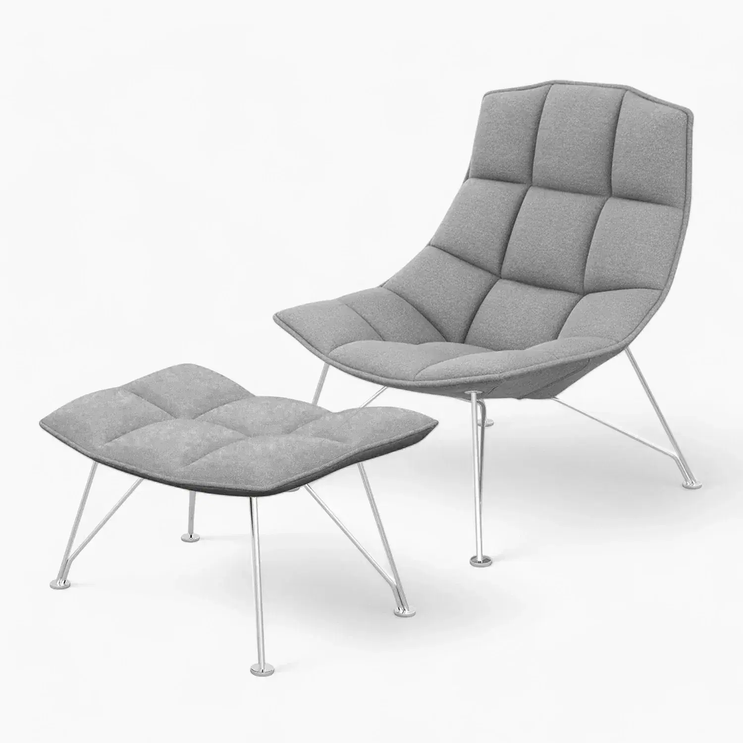 Jehs and Laub Lounge Chair with Ottoman Replica (Wire Base)