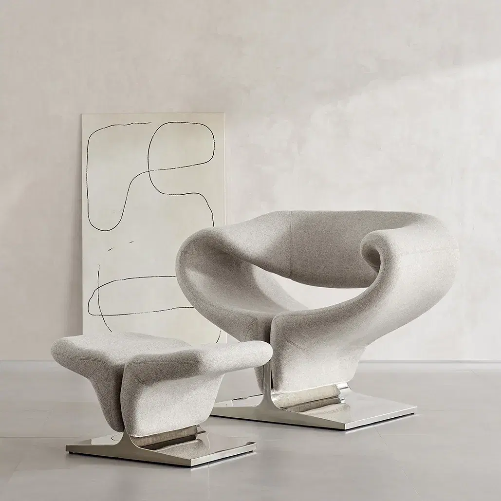 Ribbon Chair & Ottoman Replica - View 8