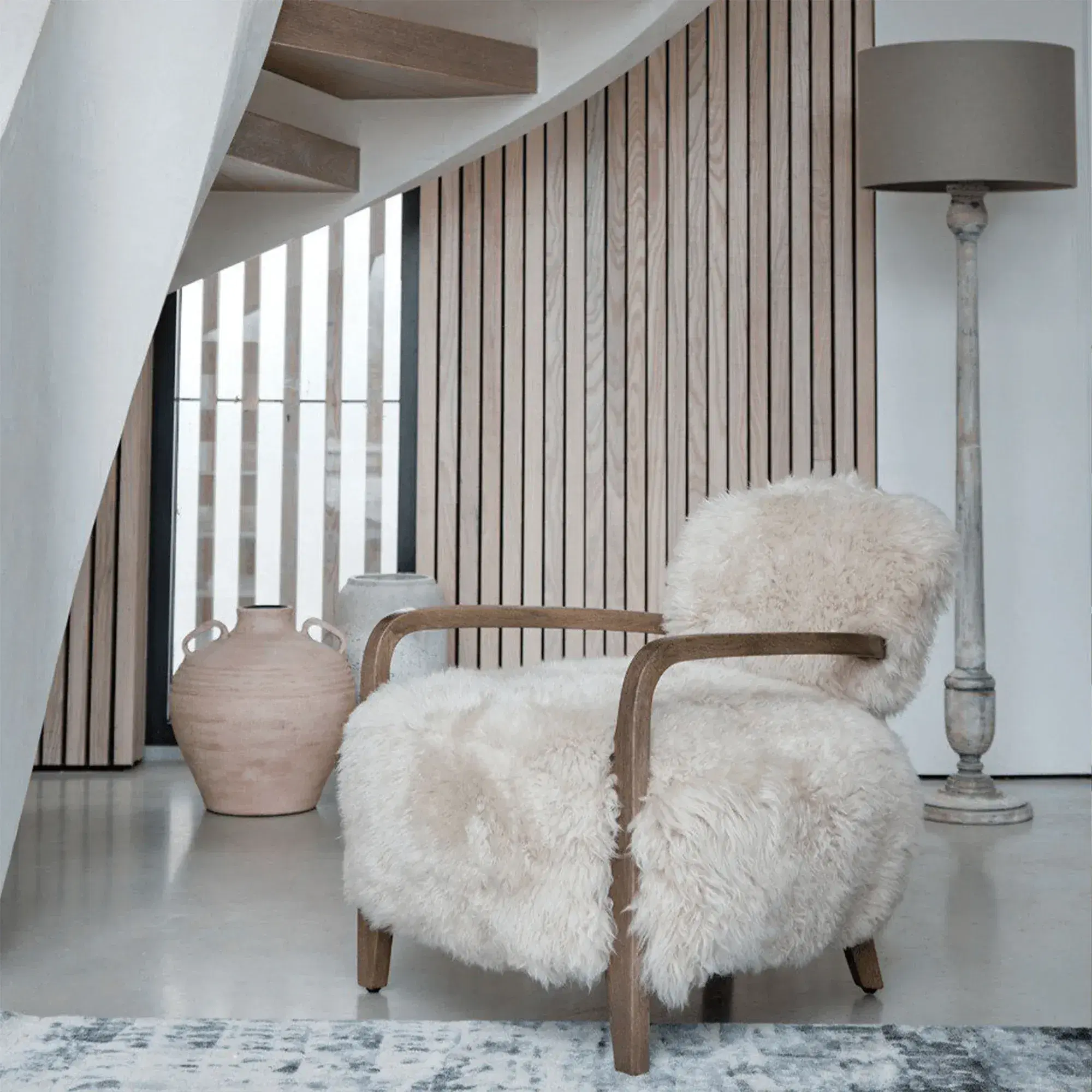 Yeti Sheepskin Armchair and Ottoman Replica - View 13