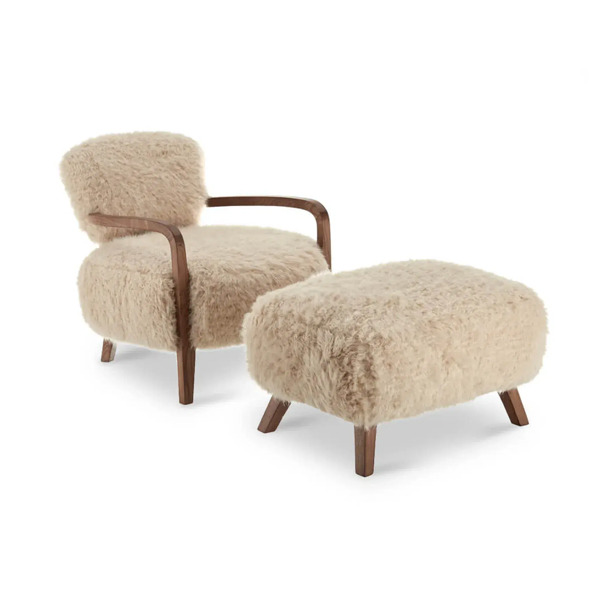 Yeti Sheepskin Armchair and Ottoman Replica