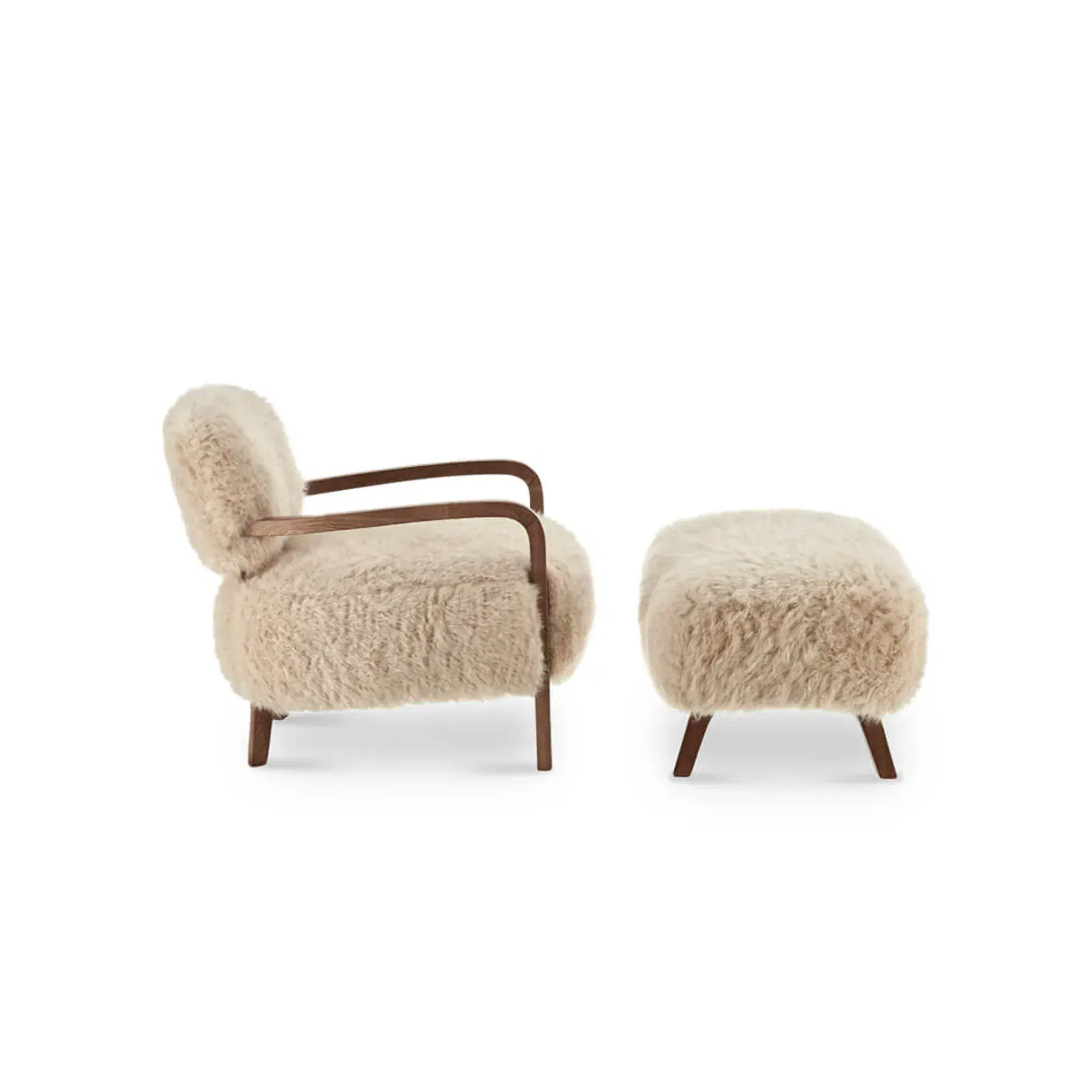 Yeti Sheepskin Armchair and Ottoman Replica - View 2