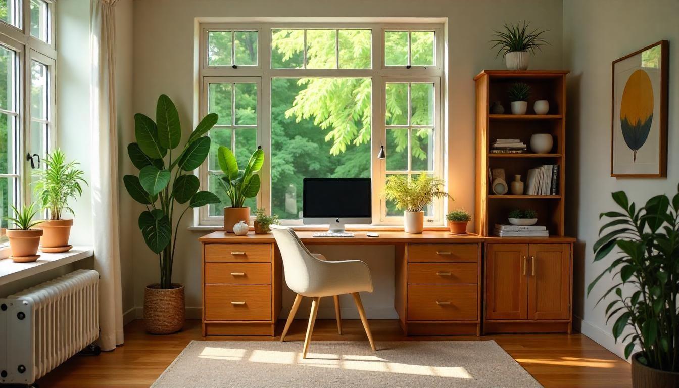 small home office arrangement inspiration | murphy desk and chair in bedroom
